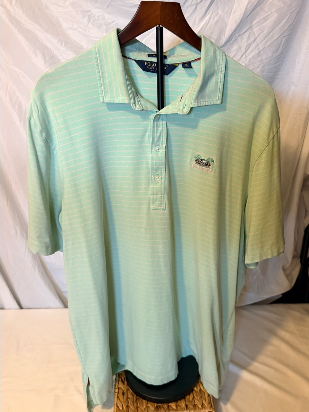 Polo Golf by Ralph Lauren Men’s Light Mint Green Striped Polo Size XL (JJ1)